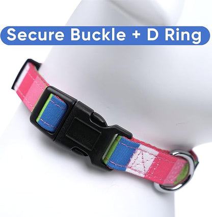 Pawtitas Pet Soft Adjustable Solid Color Puppy Collar Dog Multicolor Personalized Customizable Embroidered Customize w Name & Phone Number Pink Teal Green Small Customized Small (Pack of 1)