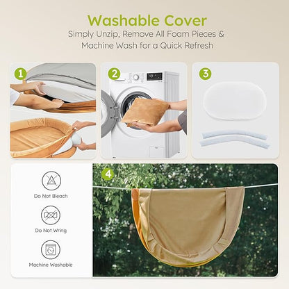 XXL Orthopedic Dog Bed, 53 in. Dog Bed for Large Sized Dogs with Full-Surround Bolsters, Dual-Sided Dog Cooling Beds with Memory Foam, Washable Pet Sofa Couch with Nonslip Bottom, Brown