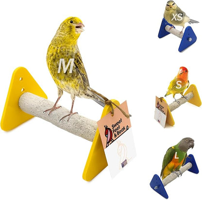 Sweet Feet and Beak Medium Portable Perch and Weaning Stand for Birds. Keep Nails and Beaks in Top Condition - Safe, Non-Toxic, Easy to Install Cage Accessories