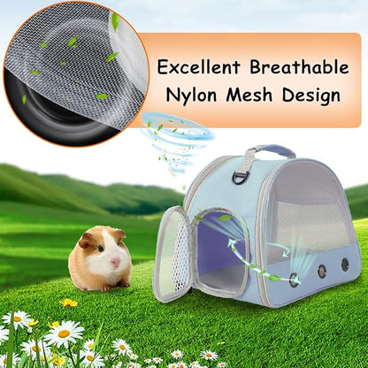 Breathable Small Animal Carrier Nylon Mesh for Front Window Guinea Pig Carrier Reptile Carrier for Travel Outdoor