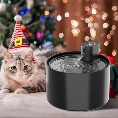 Ceramic Cat Water Fountain,Cat Water Fountain Cordless Sensor Automatic with Ultra-Quiet Pump and 4 Filter for Cats, Dogs, Multiple Pets