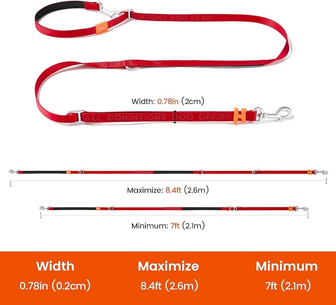HOWGO Hands Free Dog Leash with Padded Handle,Multifunctional Crossbody Waist Leash for Walking Running Jogging Training,7.5 FT Nylon Adjustable Length for All Breeds(MintGreen, Ultralight)