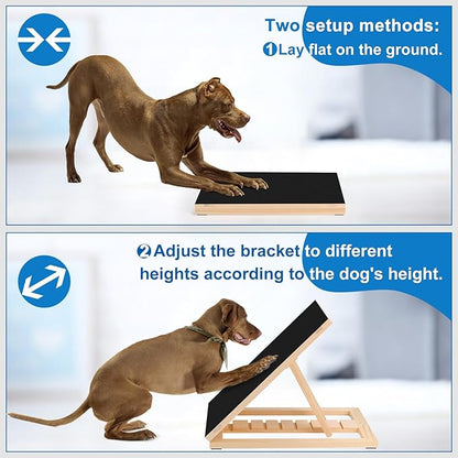 Dog Nail Scratch Pad with Sandpaper Filing Replacement Sandpapers Included and Non-Slip Pad, Scratch Board Trimming Tool Alternative to Dog Nail Clippers and Grinders (Without Treat Box)