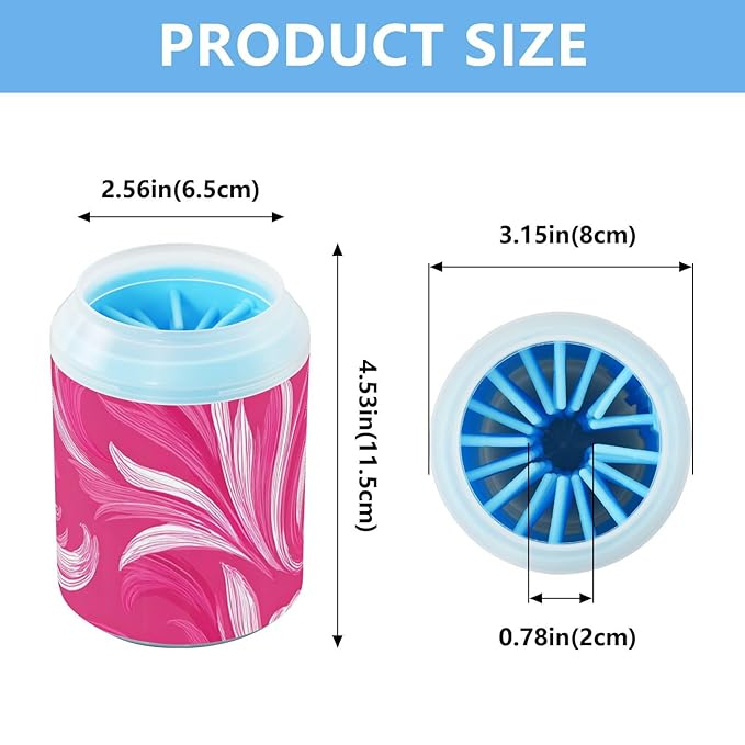 Dog Paw Cleaner Mudbuster Dog Foot Washer for Small Medium Large Dogs Cats Premium Pet Supplies Pink Retro Pattern Bohemian01