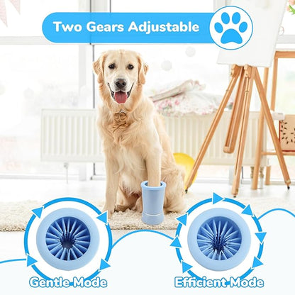 Automatic Dog Paw Cleaner, Dog Paws Washer, Rechargeable Dogs Cleaner, Portable Pet Cleanning Tool for Small to Medium Dogs, Pet Grooming Supplies for Big Cats (Blue)