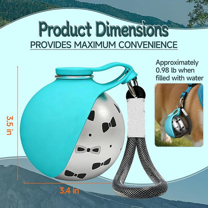 Foldable Pet Water Bottle for Travel, Reliable Dog Walking Accessories, Portable Dog Water Bowl. Leak Proof 2-in-1 Stainless Steel Dispenser, Compact Puppy Hydration Cup, Outdoor Hiking Gear