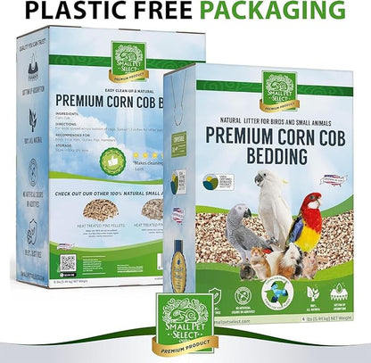 100% Natural Corn Cob Bedding for Pets - Small Pet Select Small Animal & Bird Cage Litter Safe for Hamsters, Guinea Pigs & More -6lb