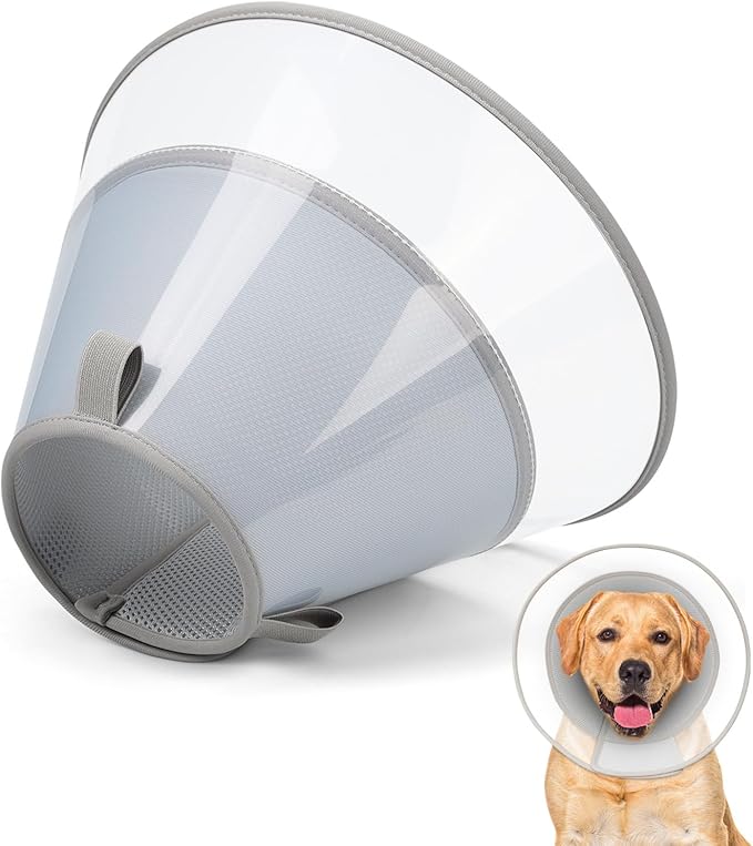 Dog Cone Collar with Soft Liner to Stop Licking, Elizabeth Recovery Collar After Surgery for Large Medium Dogs, Comfortable Pet Head Cone Alternative for Neutering Spay Injury (2XL)