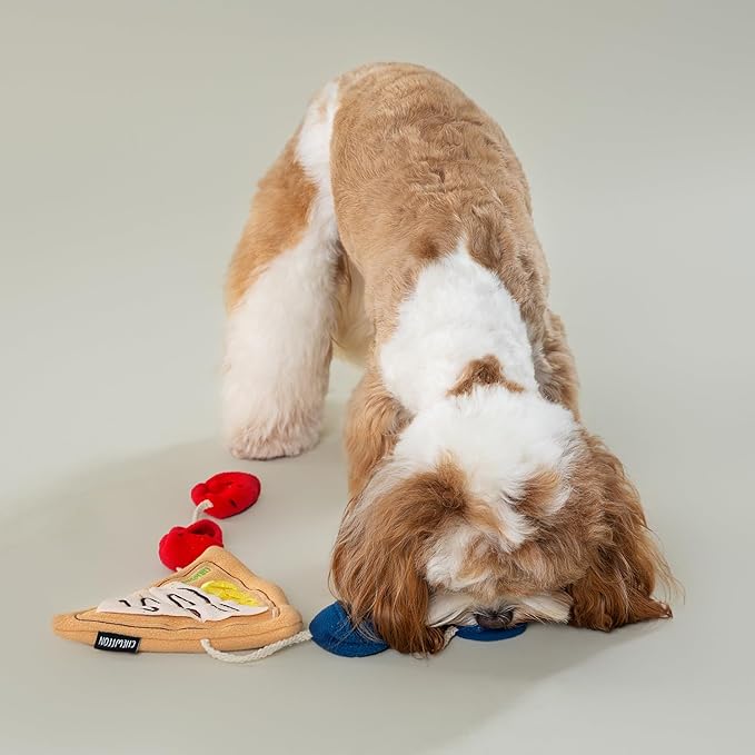 CHEWFFON Dog Crepe Toy, Dog Plush Crinkle Toys, Interactive Puppy Snuffle Toys, Hide Treat Puzzle Toy, Nose Work Game for Small and Medium Dogs