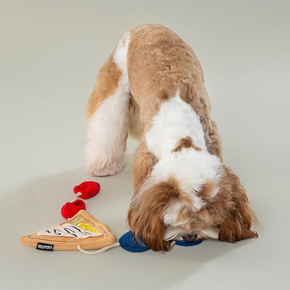 CHEWFFON Dog Crepe Toy, Dog Plush Crinkle Toys, Interactive Puppy Snuffle Toys, Hide Treat Puzzle Toy, Nose Work Game for Small and Medium Dogs