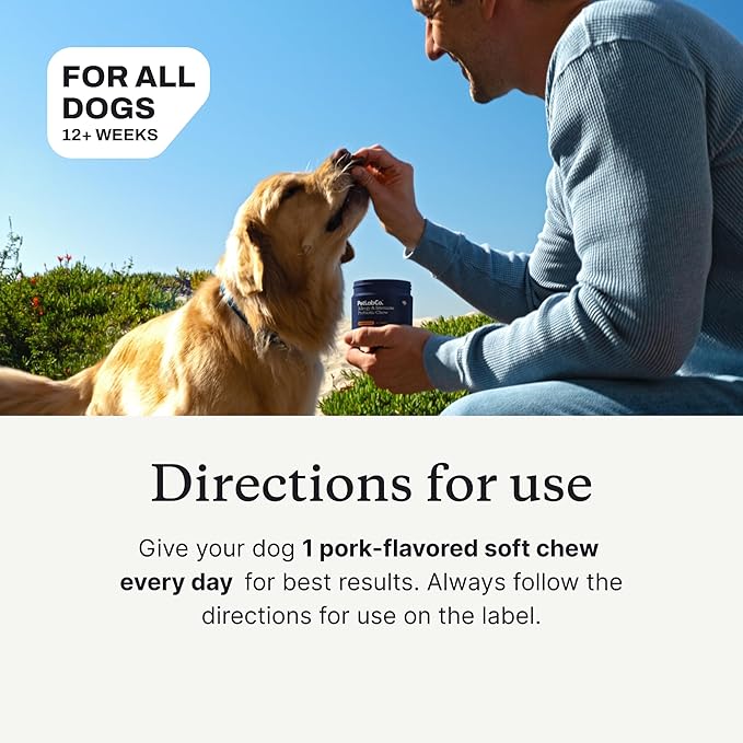 PetLab Co. Allergy & Immune Daily Probiotics for Dogs. Supports Yeast Production, Seasonal Allergies, Intermittent Itchiness, Gut & Digestive Health for Large Dogs - 30 Chews - Packaging May Vary