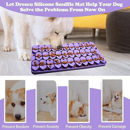 Drescu Medium Silicone Snuffle Mat for Dogs, Dog Lick Mat Slow Feeder for Slow Eating,Suction Cups Snuffle Mat for Dogs Large Breed Training Smell,Encourages Natural Foraging Skill,Sniffing