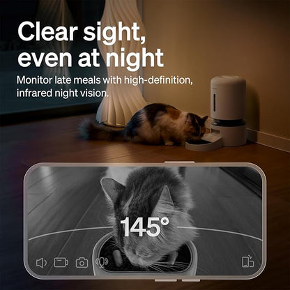 PETLIBRO Automatic Cat Feeder with Camera, Auto Pet Food Dispenser Slow Feeder Dog Bowl 1080P HD Video with Night Vision 5G WiFi Pet Feeder with 2-Way Audio, Stainless Steel Slow Food Tray