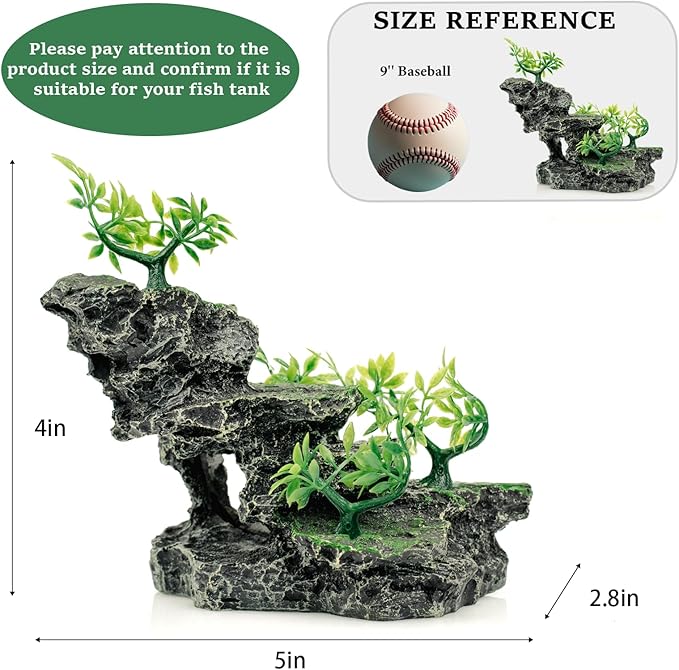 SiissaPeksid Fish Tank Decoration - Aquarium Ornament Rock Cave Landscape,01