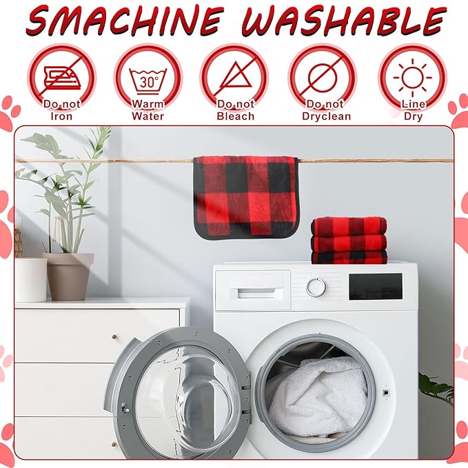 Reginary 4 Pcs Waterproof Guinea Pig Blankets Washable Small Animal Fleece Bedding Guinea Pig Cage Liners Reusable Training Pads Pet Pee Pad Sleep Mat for Hamster(Plaid,12 x 12 Inch)