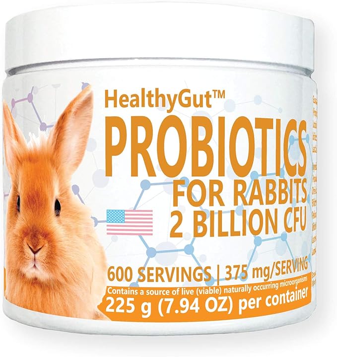 Equa Holistics HealthyGut™ Probiotics for Rabbits Dietary Supplement, All-Natural Digestive System Formula (600 Servings)