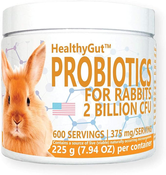 Equa Holistics HealthyGut™ Probiotics for Rabbits Dietary Supplement, All-Natural Digestive System Formula (600 Servings)