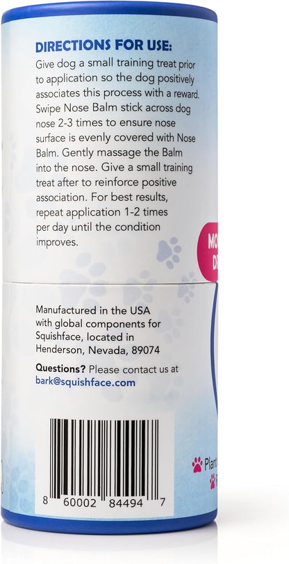 Squishface Nose Balm - Soothe & Protect Dry, Cracked Dog Snouts - Plant-Based, Lick-Safe Formulation to Aid in Relief of Hyperkeratosis - Great for All Breeds! (1.75 oz), Manufactured in USA