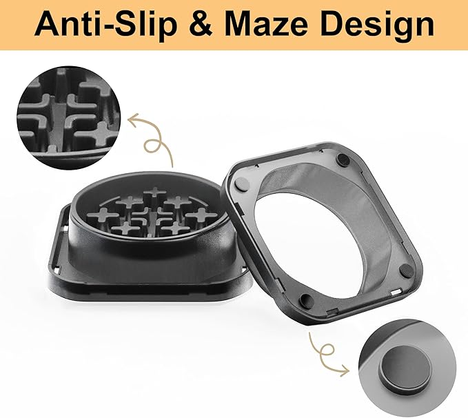 Slow Feeder Dog Bowls for Small Breed, Anti-Slip Puzzle Feeder Bowl to Slow Down Eating for Dogs, 1 Cup Maze Pet Food Feeding Bowl, Bloat Stop Preventing Puppy Dish - Starry Gray