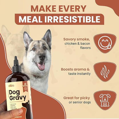 Everyday Dog Gravy Bacon – Premium Wet Dog Food Gravy Toppers for Dry Food – Tasty & Nutritious Dogs Gravy with Essential Vitamins and Supplements – Hip and Joint Supplement