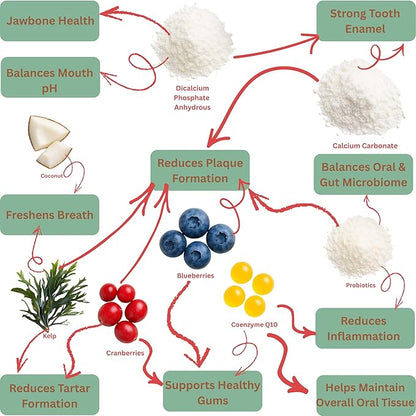 Kopo Dog Dental Powder - Dog Bad Breath Treatment for All Breed Size - Includes Probiotics for Dogs - Easy Way for Dog Teeth Cleaning - One of The Essential Pet Supplies with Beef Flavor