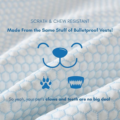petfelix Pet Cooling Mat, Chew & Scratch Resistant QMAX>0.5 for Mini Dogs & Cats Up to 10 lbs, S 18''*14'' Machine Washable Non-Skid Portable Easy to Fold Crate Pad
