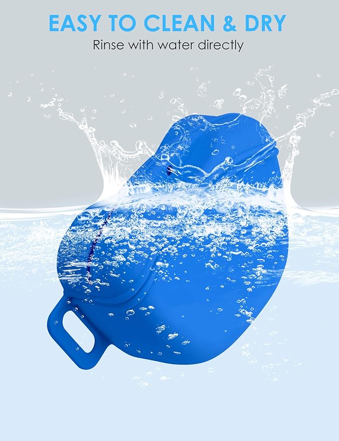 Dog Treat Pouch with Training Clicker, Upgrade Stronger Magnetic Closure to Avoid Spilling, 1.67 Cup Silicone Treat Bag Fanny Pack with Waist Belt for Pet Training Walking (Blue)