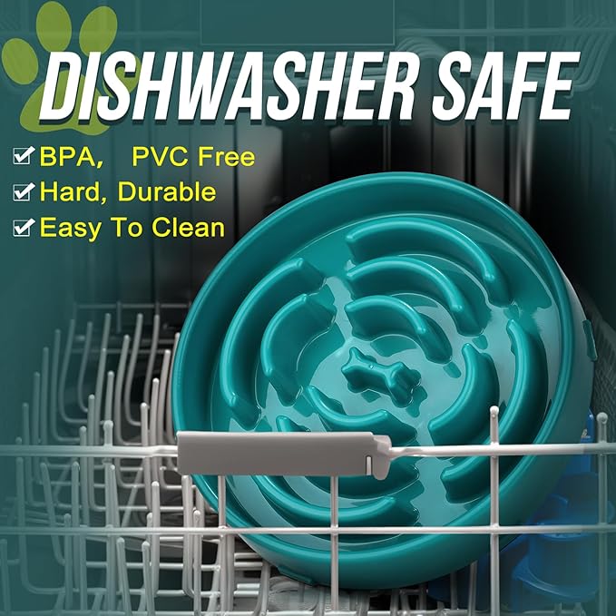 WHIPPY Large Slow Feeder Dog Bowls for Large Medium Dogs Anti-Chocking Slow Feeding Maze Dog Food Bowl Slow Eating Interactive Bloat Stop Puzzle Bowl,Green