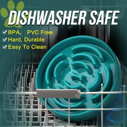 WHIPPY Large Slow Feeder Dog Bowls for Large Medium Dogs Anti-Chocking Slow Feeding Maze Dog Food Bowl Slow Eating Interactive Bloat Stop Puzzle Bowl,Green