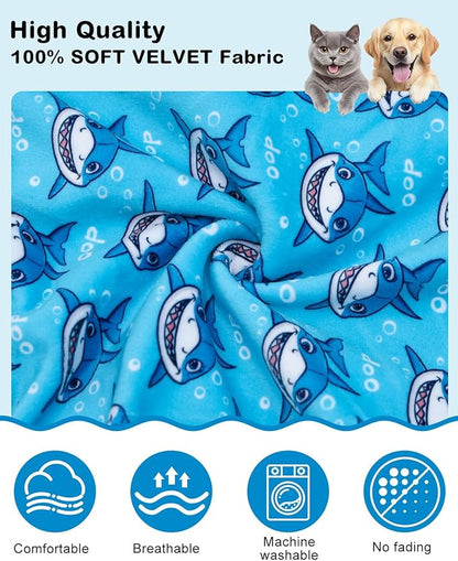 CuteBone Shark Costume Dog Pajamas, Stretchy Spandex Crystal Velvet Sleepwear Coat for Small Dogs, Soft & Warm Pet Outfit Clothes for Cold Weather, Cozy Pullover Design COSP07-4XL
