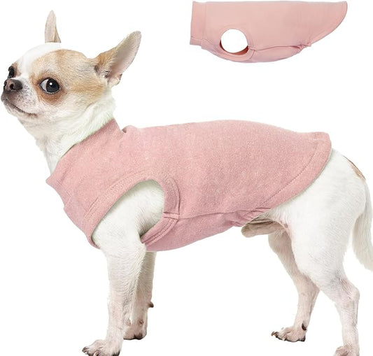 Dog Sweater Fleece - Pink, XS - Stretchable Sleeveless Vest | Warm Lightweight Sweatershirt, Pullover Design for Puppy,Chihuahua Clothes,Autumn/Winter Outdoor Clothing