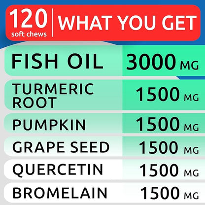 BARK&SPARK Dog Allergy Relief Chews - Anti-Itch Skin & Coat Supplement - Omega 3 Fish Oil - Itchy Skin Relief Treatment Pills - Itching & Paw Licking - Dry Skin&Hot Spots - (120 Immune Treats - Bacon)