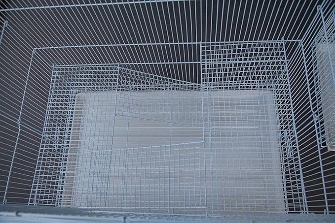 Large 3-Level Easy Foldable Chew-Proof with Tight 3/8 Inch Bar Spacing Shelves & Ladders for Ferret Chinchilla Sugar Glider Rats Mice Gerbil Mouse Metal Travel Carrier Cage Easy Clean Pull Out Tray