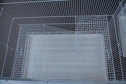 Large 3-Level Easy Foldable Chew-Proof with Tight 3/8 Inch Bar Spacing Shelves & Ladders for Ferret Chinchilla Sugar Glider Rats Mice Gerbil Mouse Metal Travel Carrier Cage Easy Clean Pull Out Tray