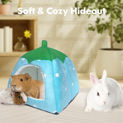 Tierecare Guinea Pig Hideout Bed Dwarf Rabbit House Cave Accessories Cozy Hide-Out for Little Bunny Hedgehog Ferret Chinchilla&Other Small Animals