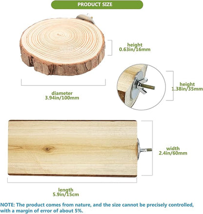 Parrot Cage Perch, Flat Wooden Platform for Birds Parrots Rats Small Animals(2 Packs)