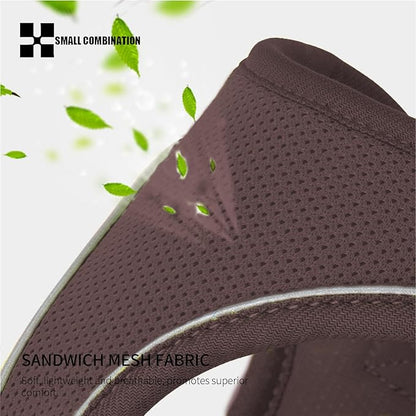 Adjustable Dog Harness with Leash, Reflective Mesh, No-Pull Design，Matching Lead Rope (Brown, XXXS)