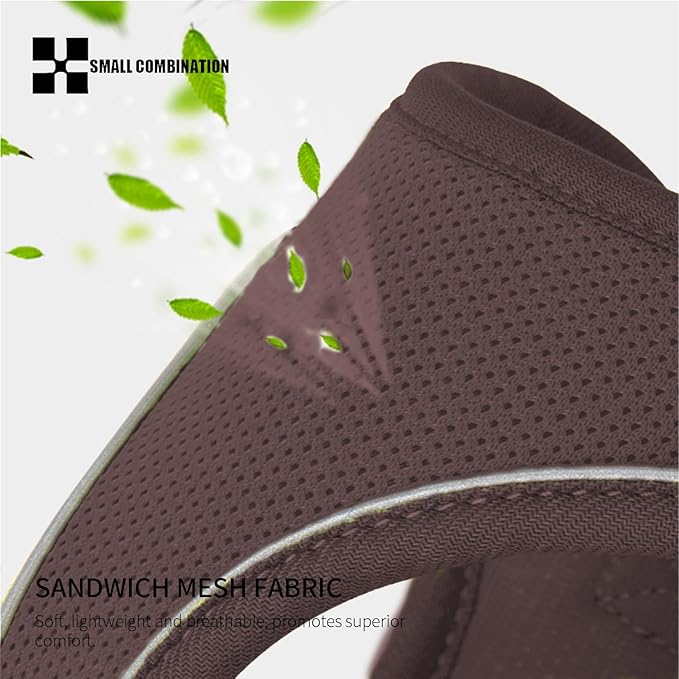 Adjustable Dog Harness with Leash, Reflective Mesh, No-Pull Design，Matching Lead Rope (Brown, XS)