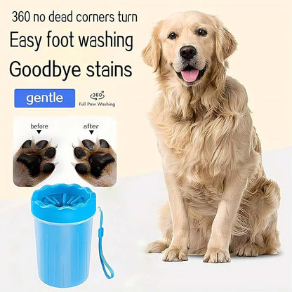 Dog Paw Cleaner,Washer,Pets Foot wash Cup-Pet Foot Cleaner for Small Medium Large Breed Dogs/Cats Pet Clean Paws Miracle Tool(with 1 Towel& 1Brush) Blue (Cup-2) (Cup-2)
