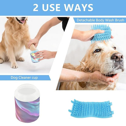 Dog Paw Cleaner Mudbuster Dog Foot Washer for Small Medium Large Dogs Cats Premium Pet Supplies Purple Pink Iridescent