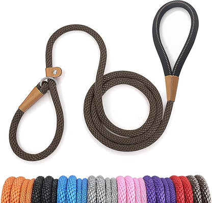 lynxking Dog Leash Slip Lead 5 6 8 FT Dog Training Leash Strong Heavy Duty Braided No Pull Training Lead Leashes for Small Medium Large Dogs