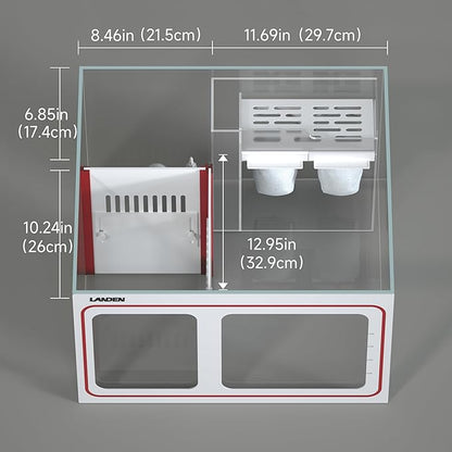 LANDEN RS 60 ReefStar Saltwater Aquarium Reef-Ready Sump Aquarium-50 Gal Display + 20 Gal Sump | 23.6″×21.7″×19.7″ Tank + Cabinet w/Built-in Filtration for Coral & Nano Fish