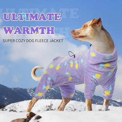 ROZKITCH Dog Pajamas Warm Coat, Pet Windproof Warm Cold Weather Jacket Vest with Luminous Zipper, Jumpsuit Apparel Outfit Clothes for Small Medium Large Dog Geometry S