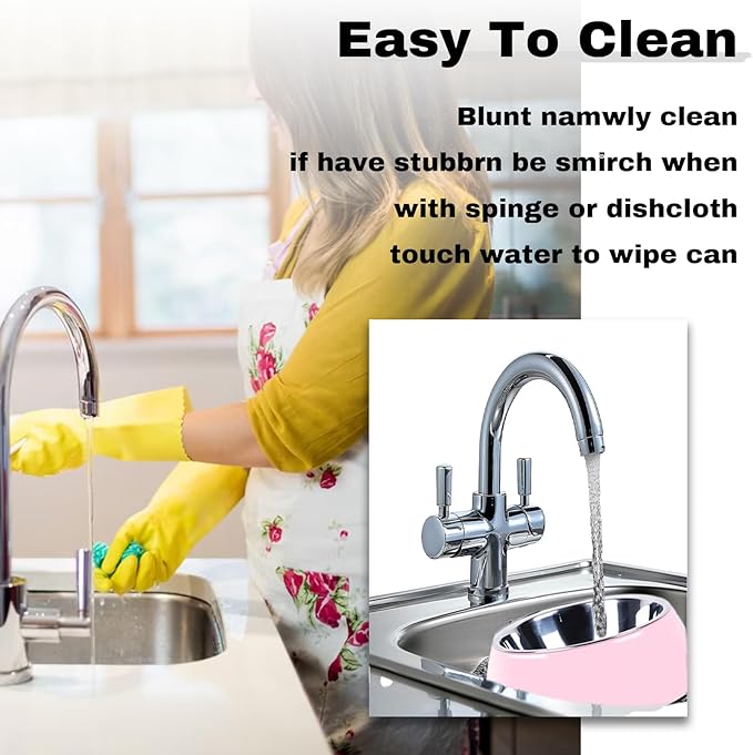 Personalized Stainless Steel Dog & Cat Food/Water Bowls – Custom Pet Name, Non-Slip, Easy Clean Feeding Dishes with Separate Plates(Pink)