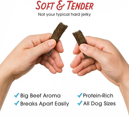 Farmland Traditions Dogs Love Beef Jerky Dog Treats, All Natural, Grain-Free, High Protein Training Treats, 2 Pound (Pack of 1) Bag