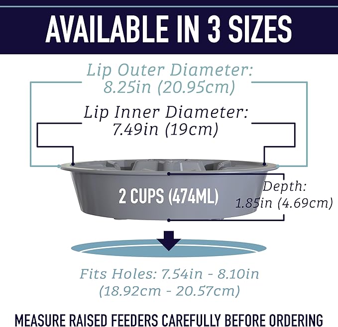 Leash Boss Slow Feeder Dog Bowls - 2 Cup, Puzzle Dog Food Bowl with Feeder Holes, Fits into Elevated Pet Feeders, Slow Eating for Large, Medium & Small Sized Breeds, Orange