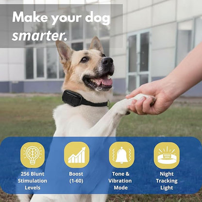 Educator FT-330 Finger Trainer E Collar for Dog Training with Remote - 1/2 Mile Range, Waterproof, 100 Stimulation Levels, Tone or Vibration Mode, Night Light Tracking for Small, Medium & Large Dogs