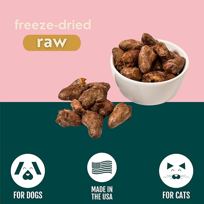 Momentum Carnivore Nutrition Freeze-Dried Chicken Heart Dog Treats & Cat Treats – Single-Ingredient, High-Protein, Grain-Free, Naturally Nutrient-Rich – Made in USA – 3.5 oz Bag