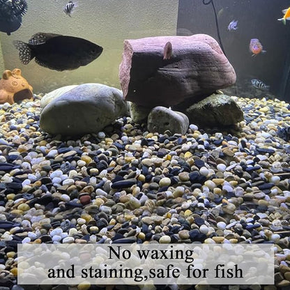 20 lbs Pea Gravel Pebbles for Indoor Plants, 2/5 Inch Mixed Color River Rocks for Aquarium, Succulent, Vase, Bonsai, Garden, Plant Soil Cover and Outdoor Landscaping Rocks