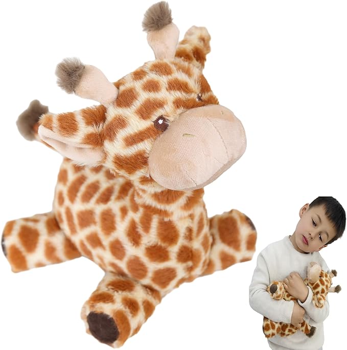 GOOC Kawaii Stuffed Giraffe Animal Fluffy Plush Toy Sitting Baby Giraffe Plushies Doll Anime Gift for Kids or Lover 10 Inch